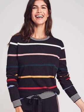 Faherty Organic Cotton & Cashmere Blue Striped Surf Sweater Size M